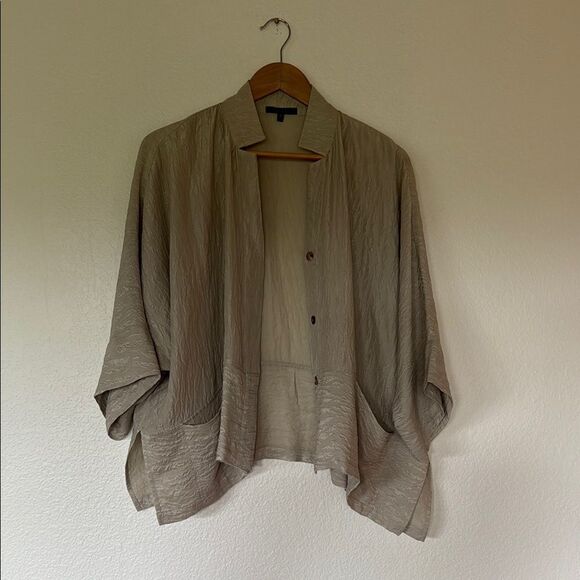 Gray silk top - Picture 1 of 5